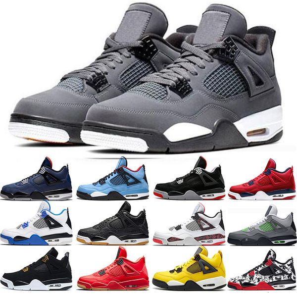 

4 cool grey 4s men basketball shoes og bred for 2021 what the pale citron mens sneakers sports size 36-47 drop shipping