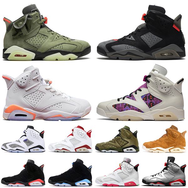 

2020 new arrival mens basketball shoes travis quai 54 jumpman 6 6s black infrared sport blue hare golden harvest women trainers sneakers, White;red