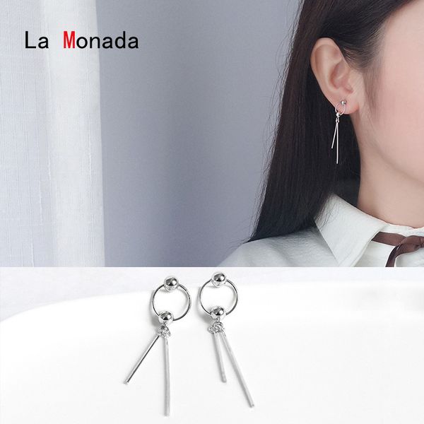 

la monada unique design dangle drop silver earrings fashion 925 sterling silver jewelry for women hanging korean earrings tassel