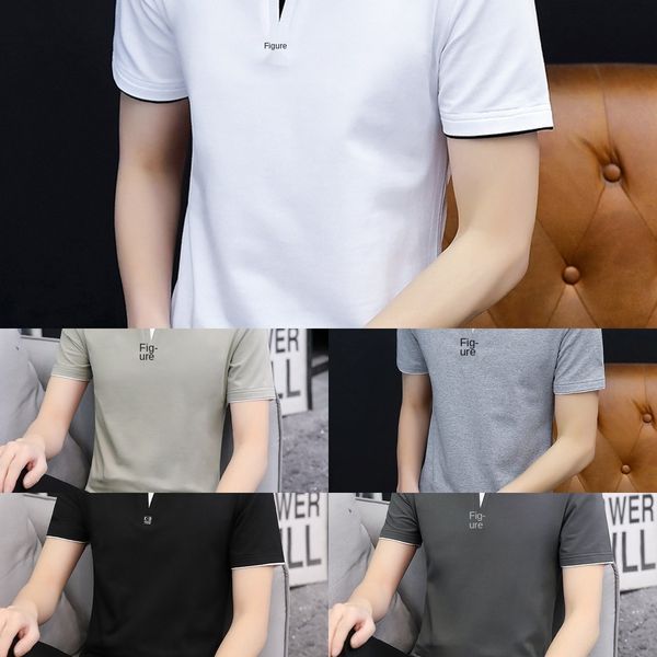 

men's short-sleeved 2020 korean fashion brand half-sleeved men's t-shirt new summer bottoming student t-shirt sz7zx, Blue