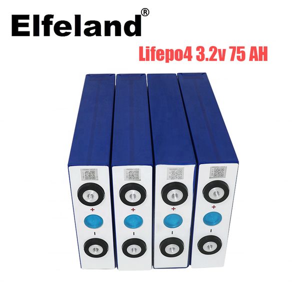 новый 4шт 3.2V 75Ah LiFePO4 батарея радужный CELL 12V75Ah для EV RV пакет БЕСПЛАТНО UPS поделки солнечной UK EU US НАЛОГОВОГО или FedEx