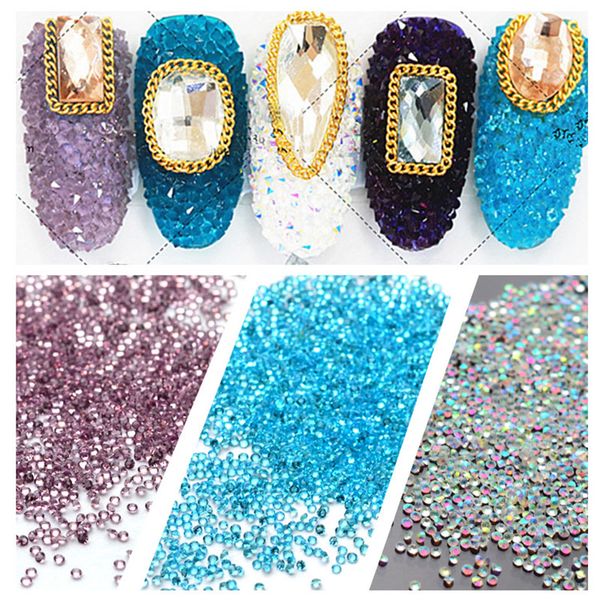 

nail art decorations 1.2mm3d tiny crystal rhinestone diamonds glass diy pixie manicure design accessories, Silver;gold