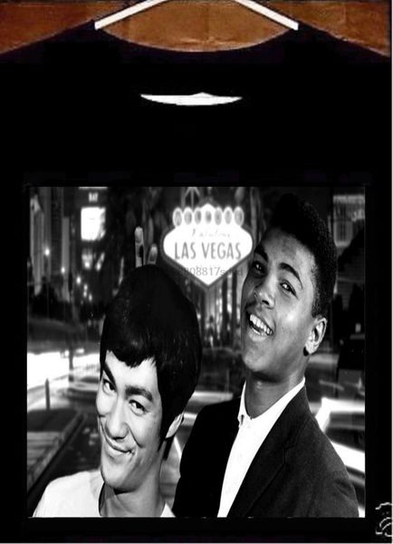

muhammad ali bruce lee t-shirt black men 2020 tee