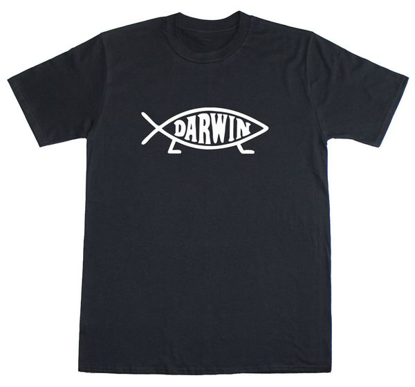 

darwin fish logo science evolutionist mens loose fit cotton t-shirt big tall tee shirt