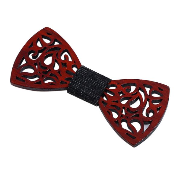 

new women trendy tie clips casual wood beard shape hollow-out style clips for party bow tie, Blue;purple