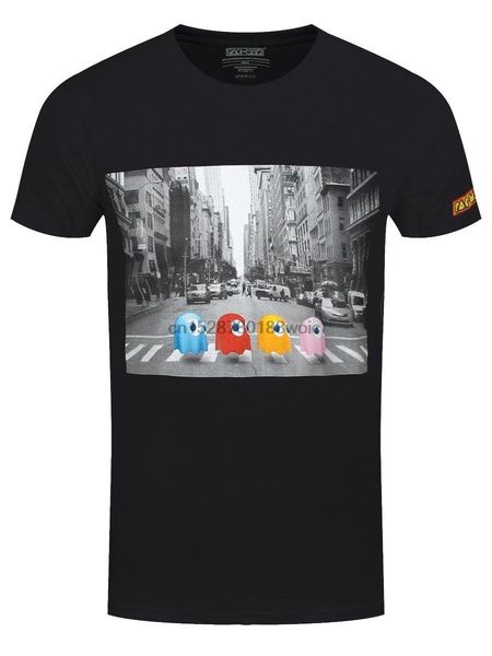 

pac man ghosts crossing menblack t shirt
