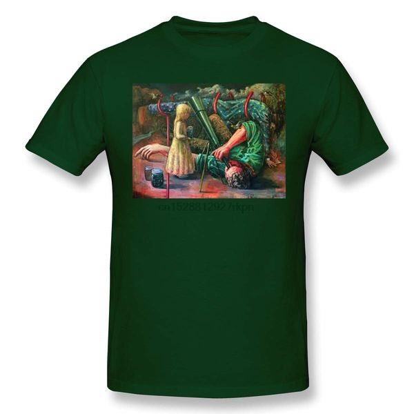 

men's abstract art style fashion t shirts forest green with short sleeve