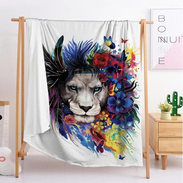 

blankets 2021 animal lion tiger wildlife large custom blanket weighted sofa for beds throw bedding