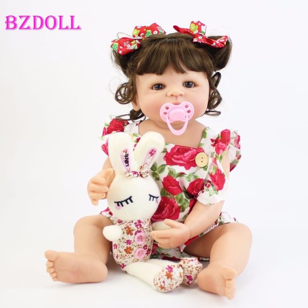 

55cm full silicone body reborn baby doll toy for girl vinyl newborn princess babies bebe bathe accompanying toy birthday gift y200413