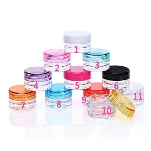 

5g empty clear container jar plastic cosmetic pot travel refillable small packaging bottles for make up eye shadow