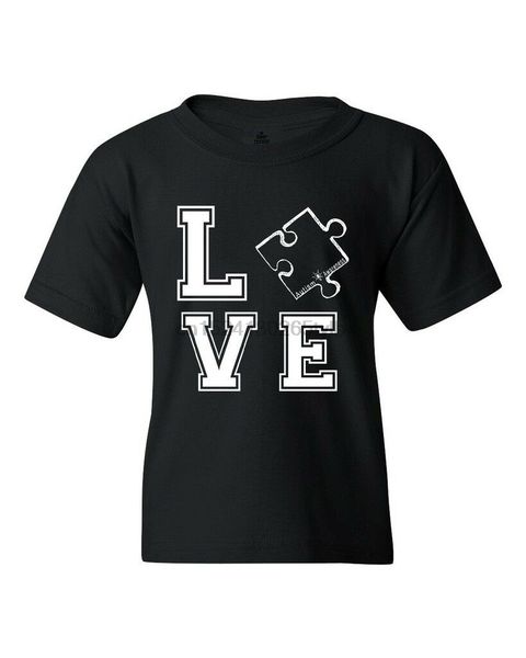

white love puzzle piece youths t-shirt autism awareness month shirts