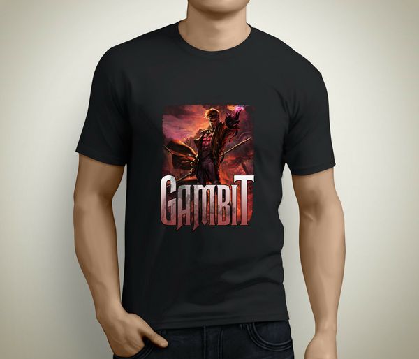 

new gambit x-men short sleeve men's black t-shirt 2019 summer men's t shirt fashion