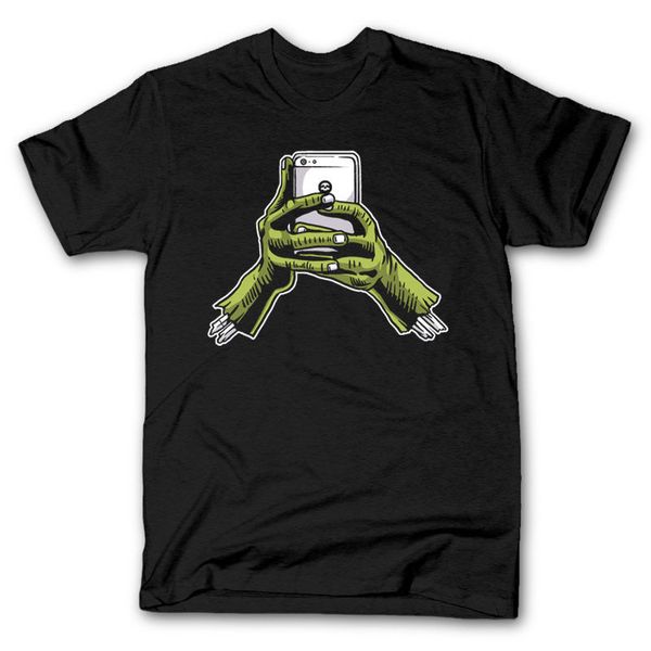 

2019 100% хлопок моды zombie phone селфи mashup мужские тенниски тройников новые 2019 tee рубашки