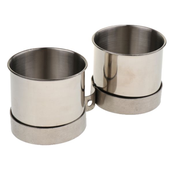 

2 pcs birds parrot cages hanging feeder stainless steel food water bowl