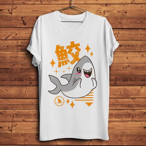 

exaggerated japan kawaii style shark funny t-shirt short sleeve t shirt men white casual tshirt streetwear