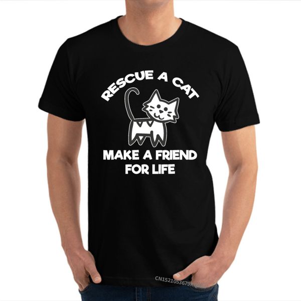 

rescue a cat make a friend for life normalfunny short sleeve tees summer latest pure cotton shirts men t shirts summer