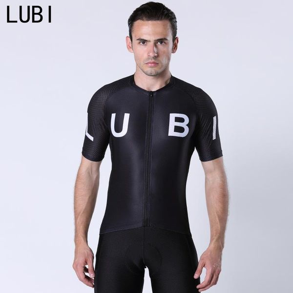 

lubi 2020 men cycling jersey breathable summer short sleeve pro team road bike clothing racing mtb bicycle clothes shirt wear, Black;red