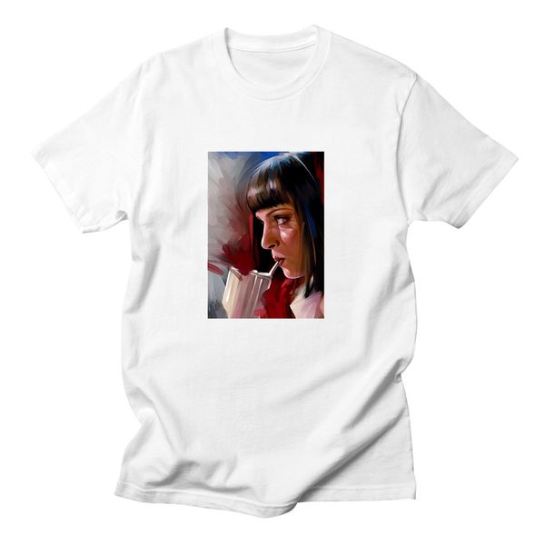 

t shirts pulp addiction pulp fiction quentin movie mia wallace funny t-shirts men o-neck short sleeve clothing streetwear tees