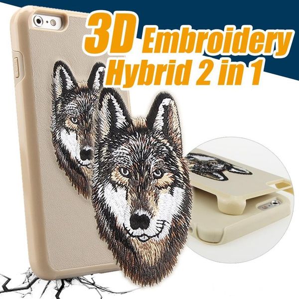 

2017 3d embroidery case shockproof dual layer hybrid rugged tpu pc cover cases for samsung s8 s8plus iphone 6 6s 7 puls