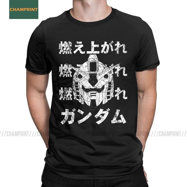 

moeagare gandamu t shirt for men 100% cotton t-shirt anime mech robot manga mecha japan harajuku gunpla tees short sleeve
