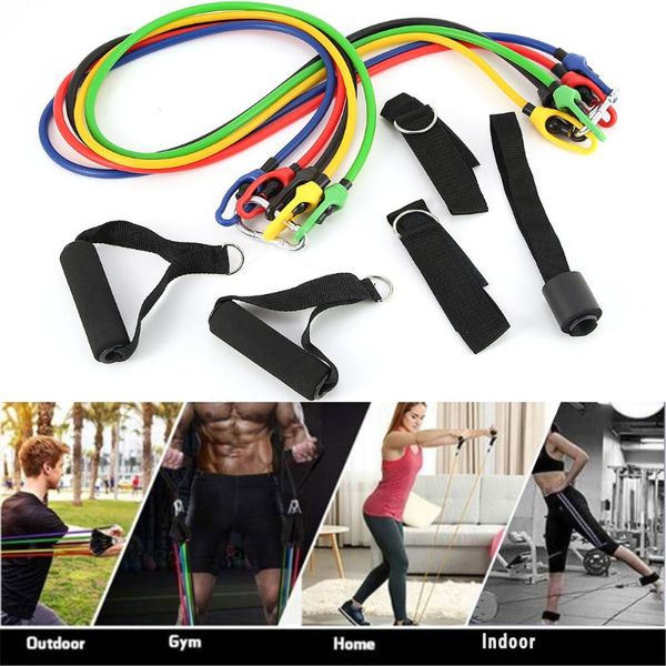 

resistance bands set yoga exercise fitness band rubber loop tube gym pilates brick workout