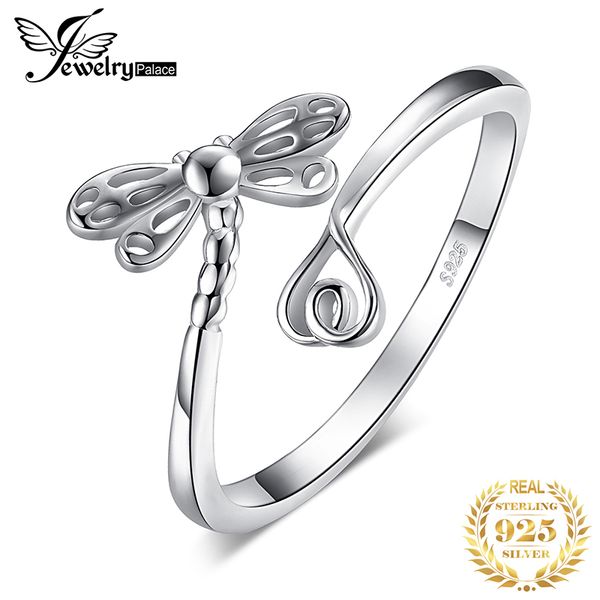 

cluster rings jewelrypalace dragonfly cubic zirconia 925 sterling silver for women stackable ring jewelry fine, Golden;silver