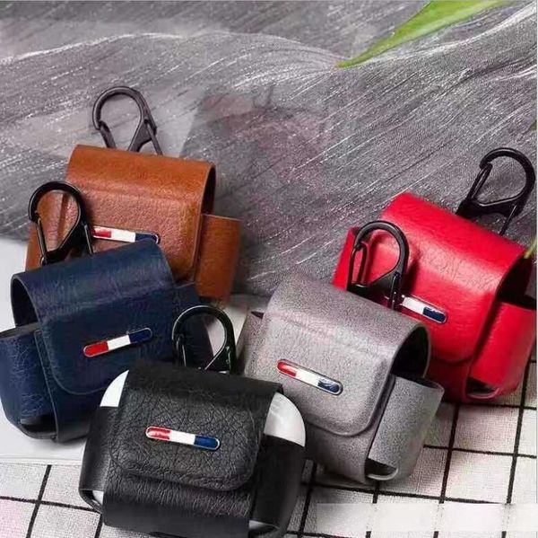 

pu leather case for airpods pro earphone protective cover for air pods wireless bluetooth earphone case with hook clasp keychain