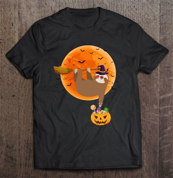 

sloth witch halloween men t-shirt s-6xl streetwear funny tee shirt