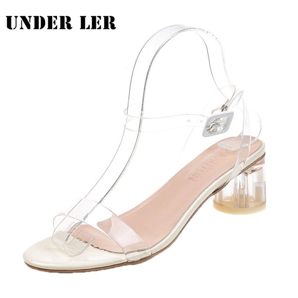 

dress shoes summer transparent sandals for women elegant kitten heels bejeweled glass slipper sexy, Black