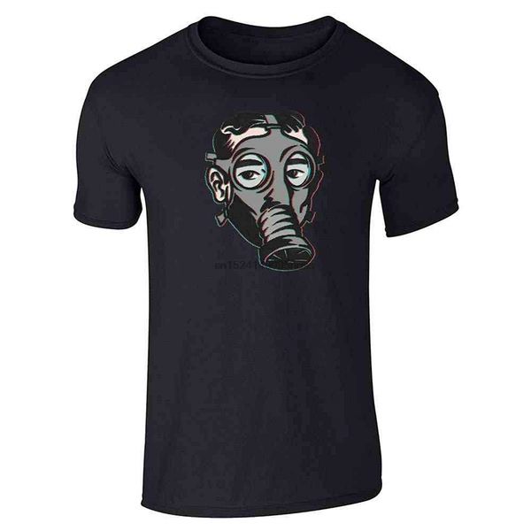 

retro gas mask man short sleeve t-shirt