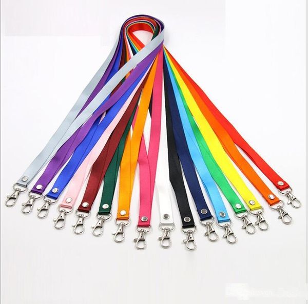 

fashion lanyard cell phone straps chain string with clip id card 1.5*90mm leather buckle lanyard chest card plastic lanyard a517, Black