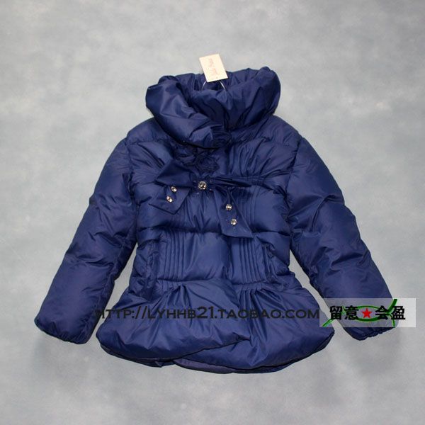 

children's clothing winter thickening cotton-padded jacket of the girls cultivate one's morality fashion cotton-padded clothes, Blue;gray