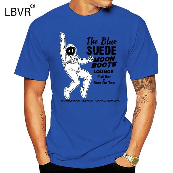 

men tshirt short sleeve the blue suede moon boots lounge astronaut lounge t shirt tee women t-shirt