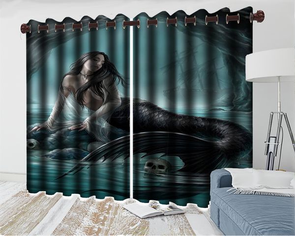 

3d summer curtain modern beautiuful window 3d curtain beautiful black mermaid modern beautiuful window 3d curtain