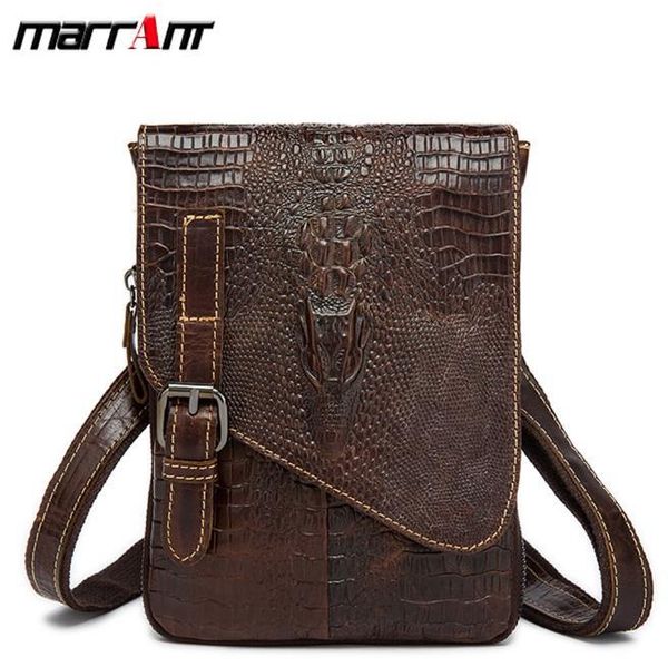 

Europe and the United States new trend fashion business first layer of leather men's bag crocodile pattern flip business men