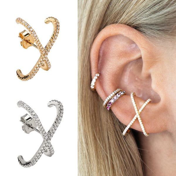 

other canner 925 sterling silver stud earrings for women fashion pierced earring oorbellen voor vrouwen couple gift aretes de mujer, Golden;silver
