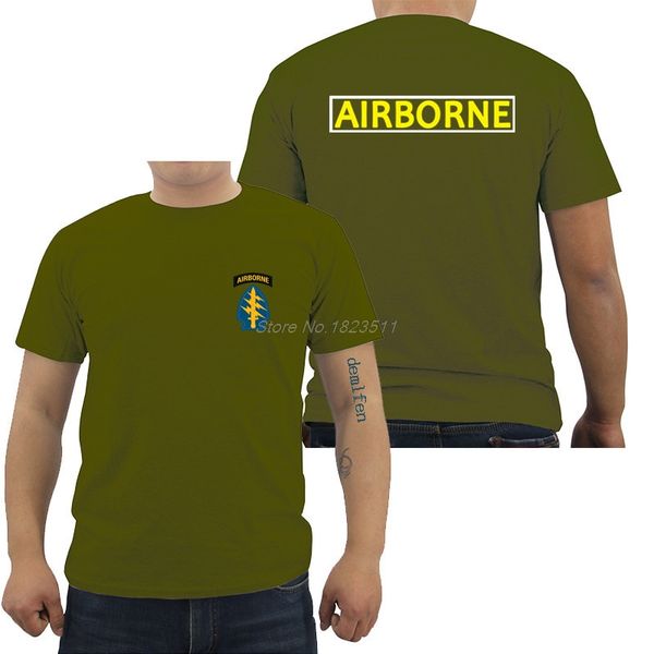 

summer fashion men o-neck cotton t shirt us army special forces airborne logo pocket black t shirt cool tees
