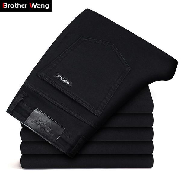 

classic advanced stretch black jeans style business fashion denim slim fit jean trousers male brand pants kg-796, Blue
