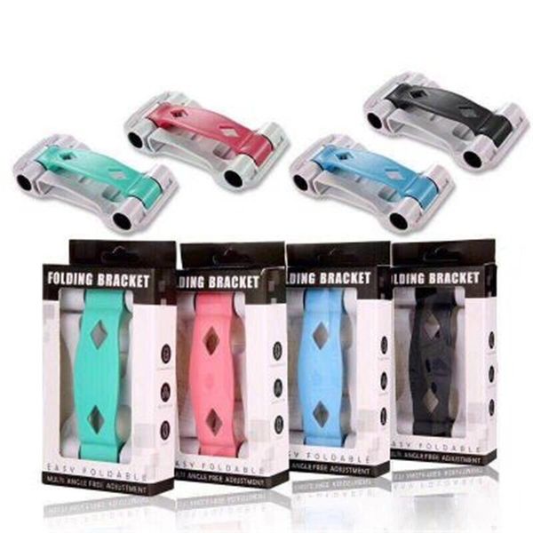 

adjustable portable mini mobile phone holder foldable stabilize rotation universal stand retail packaging