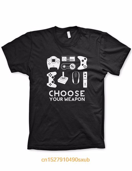 

мужчины tshirt choose your weapon gamer рубашка видео игра рубашка смешные футболки
