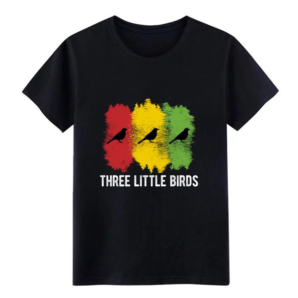 

three little birds rasta jamaica chill fitted cottonpoly t shirt men printed cotton crew neck funny casual spring tshirt
