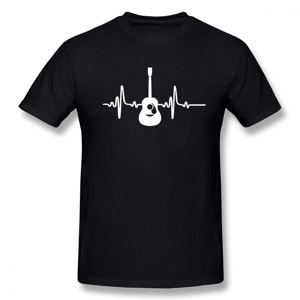 

heartbeat guitar t-shirt fashion funny birthday cotton short sleeves t shirts causal o-neck tees hip hop oversized