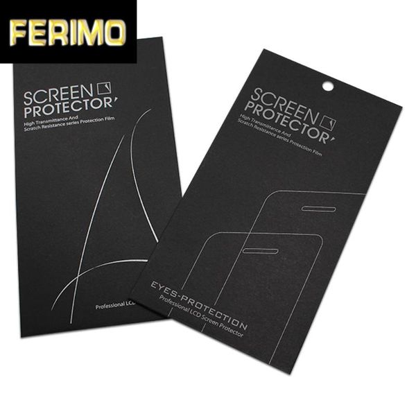 

50pcs/ package 9x16.8cm phone film cardboard screen protector paperboard lot packing black protective phone cell mobile box case mptop