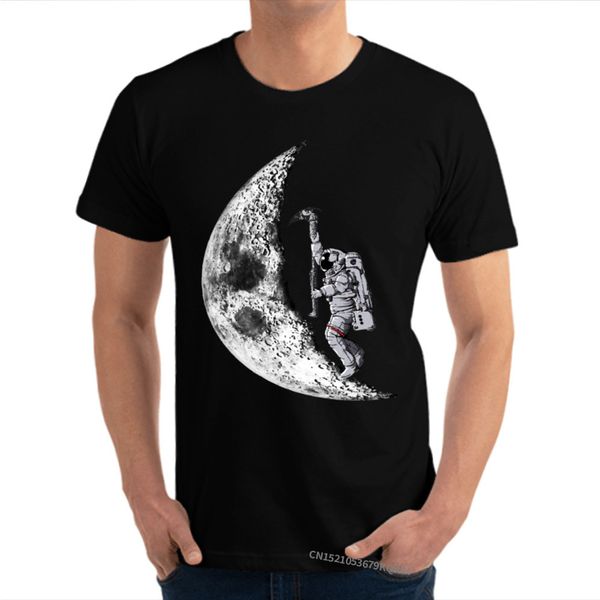 

astronaut works on the moon customized t shirt new coming o-neck printed 100% cotton mens t shirts printing & tees