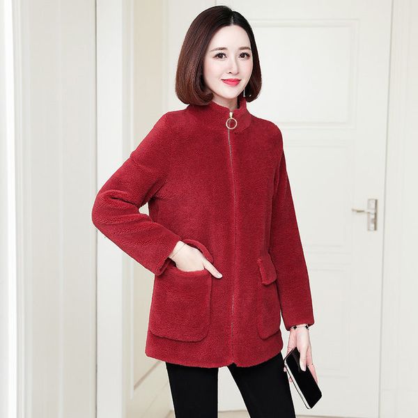 

women winter coat long sleeve autumn warm jacket outwear casual fashion coat new lady's loose plus size coat q52, Black
