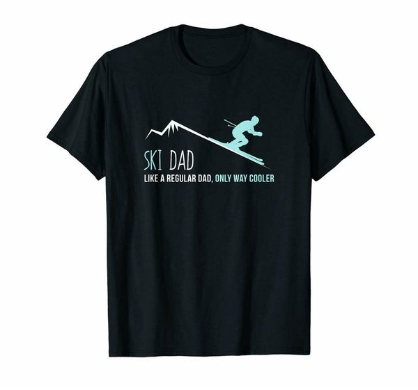 

black ski dad shirt, funny cute winter skiing gift men's s-3xl us 100% cotton brand fashion tee shirt