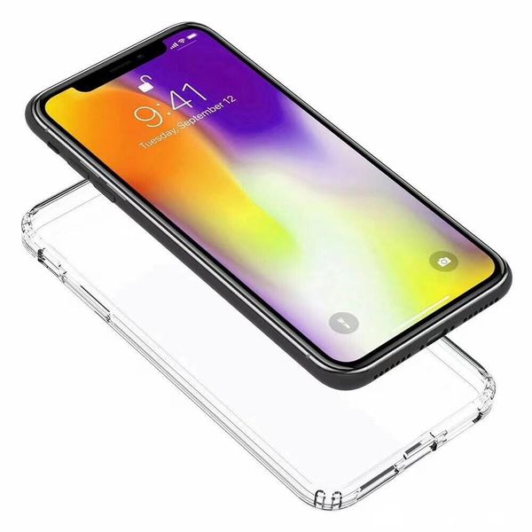 

for iphone xs xr xs case shockproof case acrylic transparent back cover frame protective phone cover case