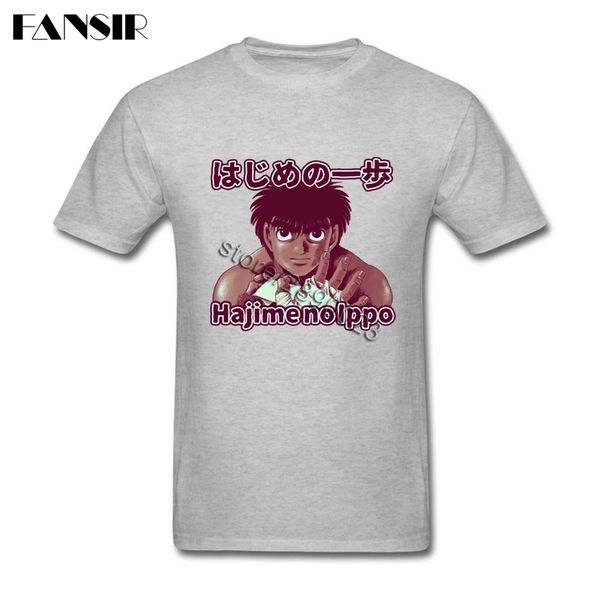 

последние дизайн мужчины футболка hajime нет ippo с коротким рукавом 100% хлопок o-образным вырезом футболка для мужской одежды
