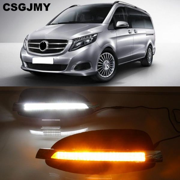 

csgjmy 2pcs led daytime running light car accessories 12v drl fog lamp for v-class vito v250 v260 2020 2020