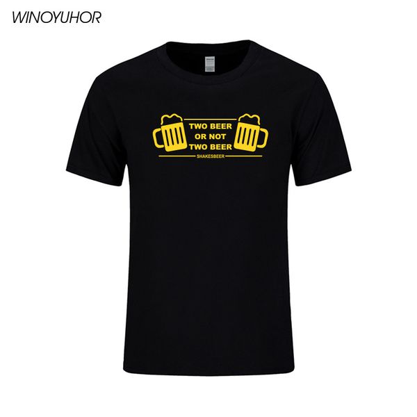 

two beer or not two beer t shirt men casual short sleeve cotton tee shirts funny design pub drink beer t-shirt camisetas